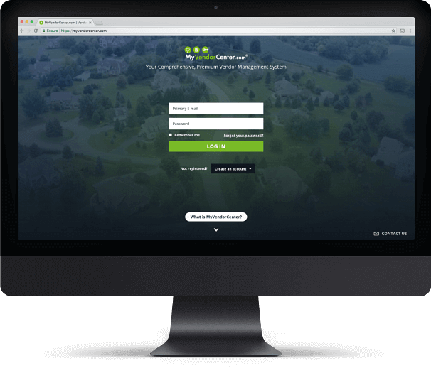 iMac with MyVendorCenter website